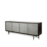Bone Inlay Sideboard  wtih Antique Brass Legs : Pinstripe : Charcoal