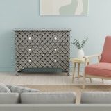 Bone Inlay 4 Drawer Chest : Diamond : Black