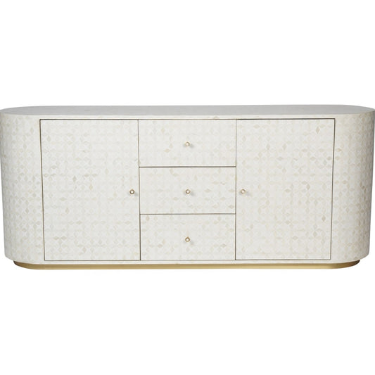 Bone Inlay Buffet : Tara : White