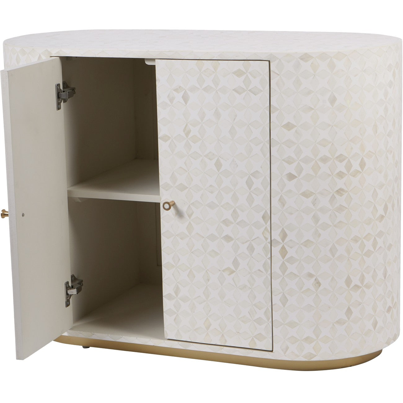 Bone Inlay 2 Door Cabinet : Tara : White