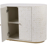 Bone Inlay 2 Door Cabinet : Tara : White