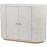 Bone Inlay 2 Door Cabinet : Tara : White