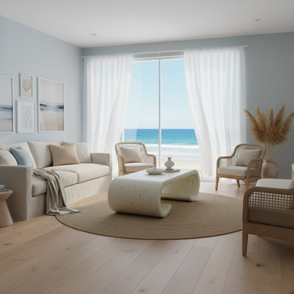 Bone Inlay Coffee Table : Brickwork with Brass Accent : White