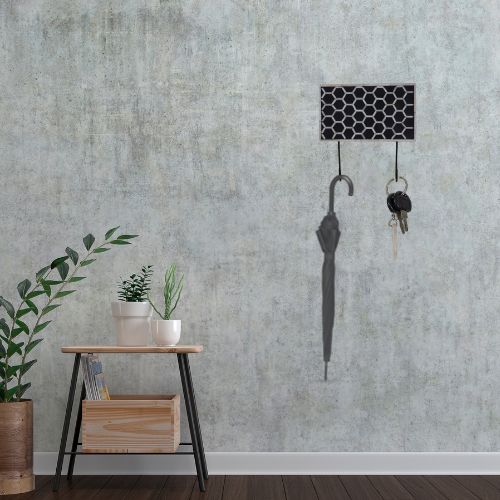 Bone Inlay Small Wall Hook : Abela : Black