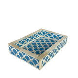 Bone Inlay Mini Tray : Scallop : Light Blue