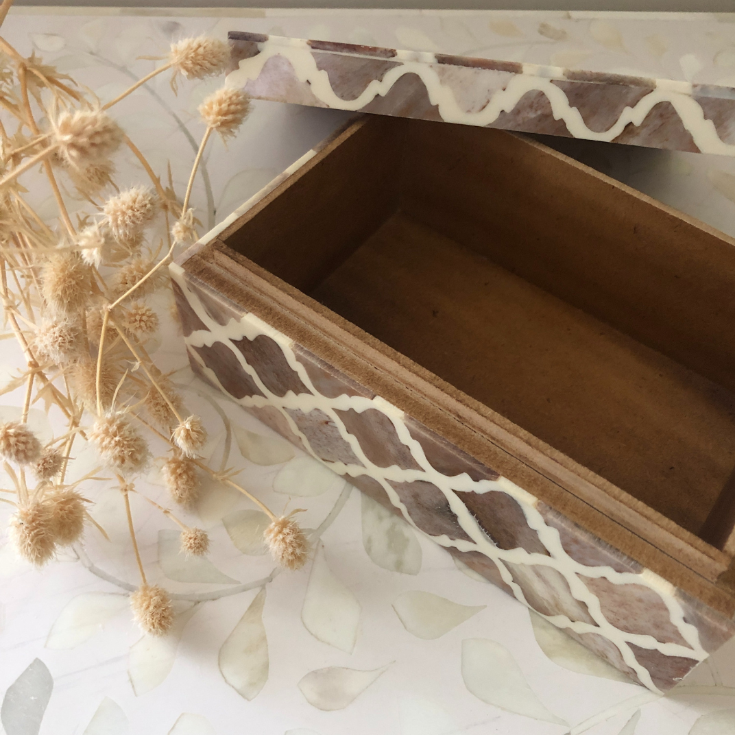 Bone Inlay Box : Moroccan : Mocha Mousse