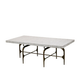 Bone Inlay Coffee Table wtih Antique Brass Legs : Pinstripe : Charcoal