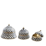 Bone & Brass Moghul Box : Trellis : Black & White