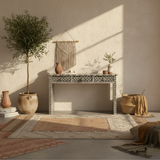 Bone Inlay Console with Ledge : Starburst : Black