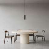 Arcadia Bone Inlay Round Dining Table – Limestone