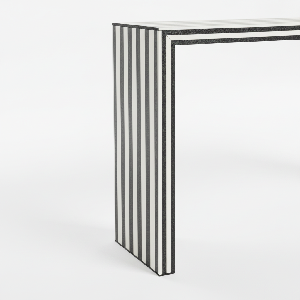 Bone Inlay Console : Stripe : Black