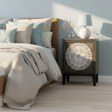 Bedside Cabinet with Bone Inlay Insert : Sundial : Charcoal