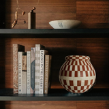 Bone Inlay Vase : Checkered : Clay