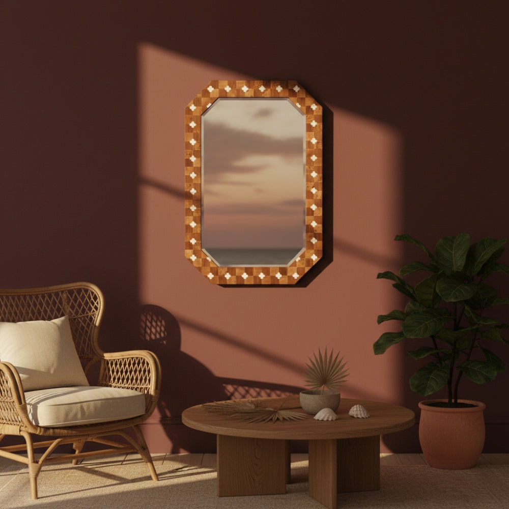 Bone & Timber Mirror : Moghul Bloom