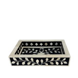 Bone Inlay Mini Tray : Floral : Black