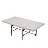 Bone Inlay Coffee Table wtih Antique Brass Legs : Pinstripe : Charcoal