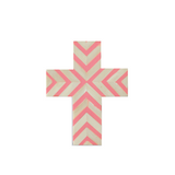 Bone Inlay Small Cross : Zig Zag : Pink