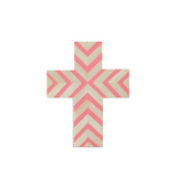 Bone Inlay Small Cross : Zig Zag : Pink