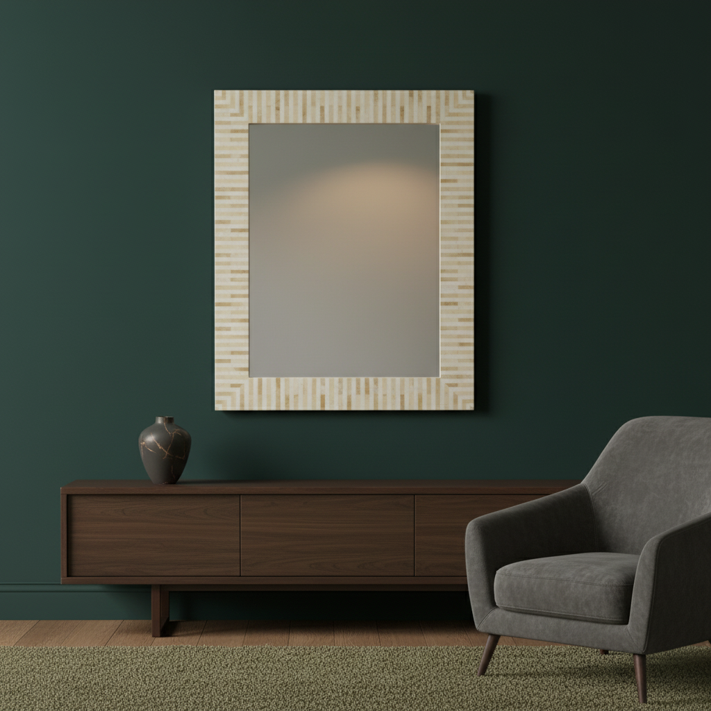 Bone Inlay Wall Mirror : Stripe : Natural