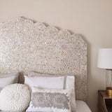 Bone or Mother of Pearl Inlay Scalloped Bedhead