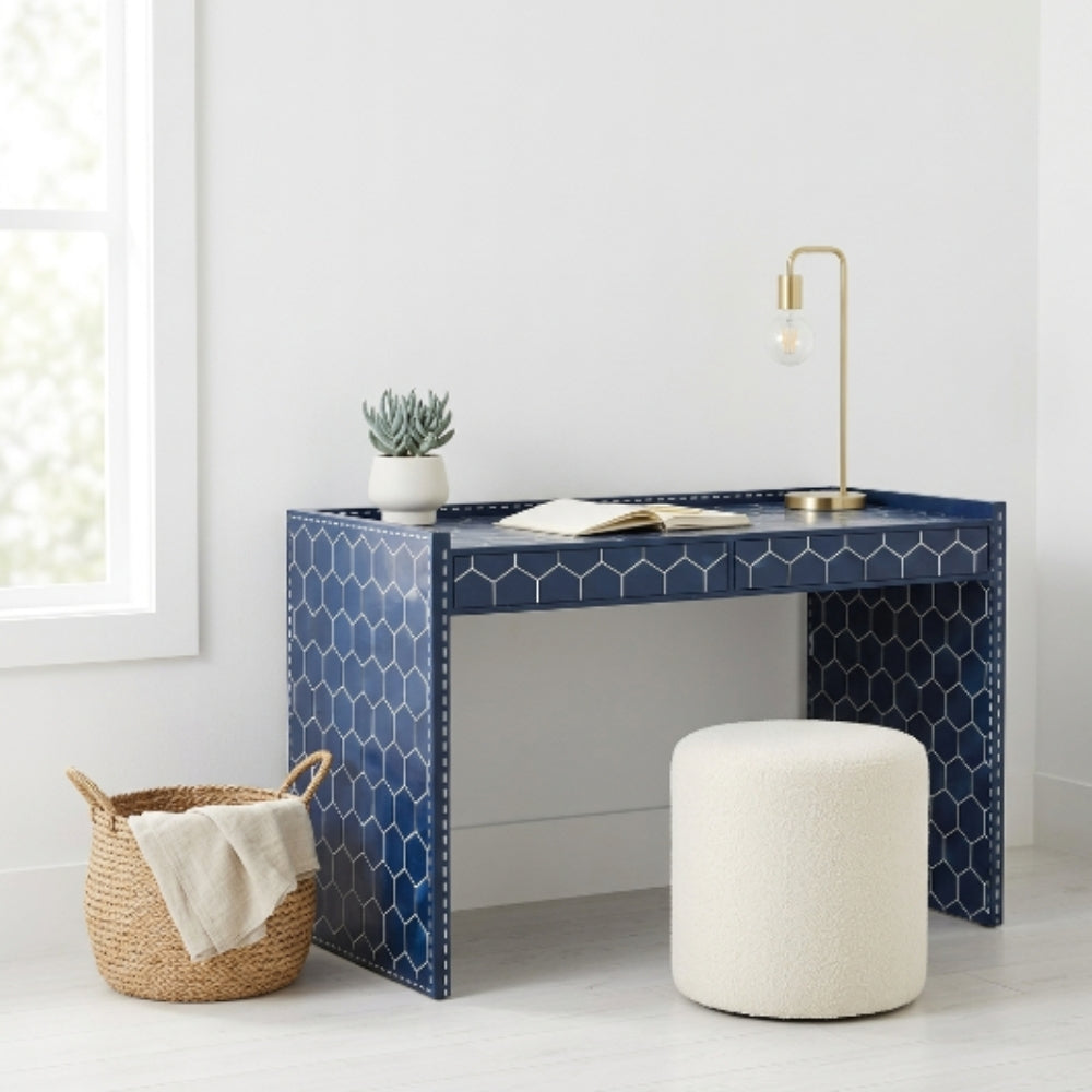 Bone Inlay Desk : Abela : Navy