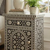 Bone Inlay Bedside Cabinet : Archway : Black
