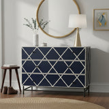 Bone Inlay 3 Drawer Chest : Delta : Black