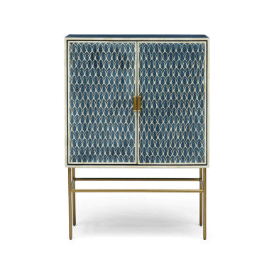 Bone Inlay Cabinet : Arches : Indigo
