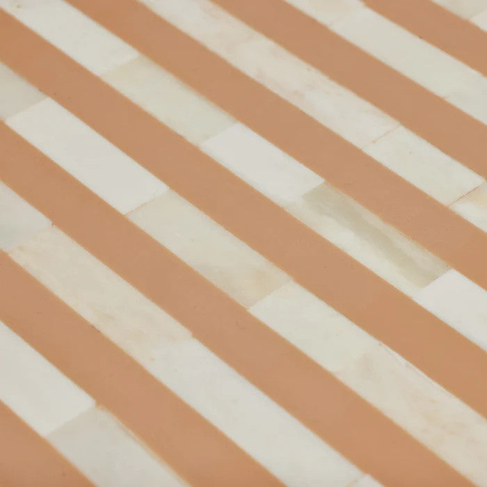 Bone Inlay 2 Door Waterfall Buffet : Stripe : Apricot