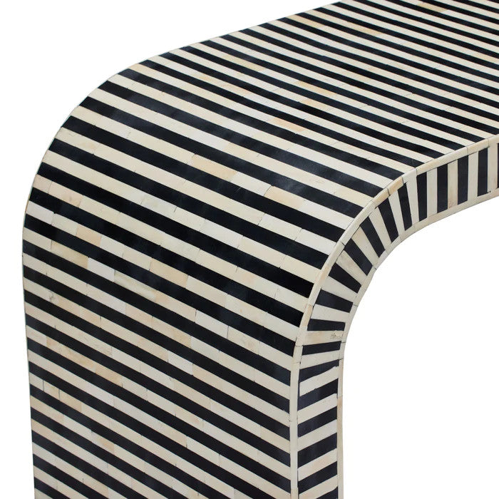 Bone Inlay Waterfall Console : Stripe : Black
