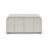 Bone Inlay 2 Door Waterfall Buffet : Stripe : Grey