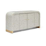 Bone Inlay 2 Door Waterfall Buffet : Stripe : Grey