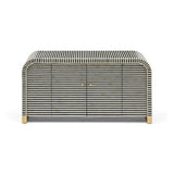 Bone Inlay 2 Door Waterfall Buffet : Stripe : Black