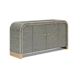 Bone Inlay 2 Door Waterfall Buffet : Stripe : Black