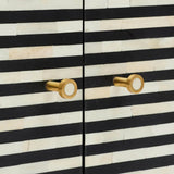 Bone Inlay 2 Door Waterfall Buffet : Stripe : Black