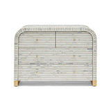 Bone Inlay 4 Drawer Chest : Stripe : Grey