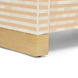Bone Inlay 7 Drawer Chest : Stripe : Apricot