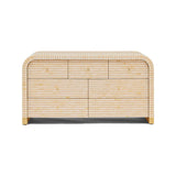 Bone Inlay 7 Drawer Chest : Stripe : Apricot