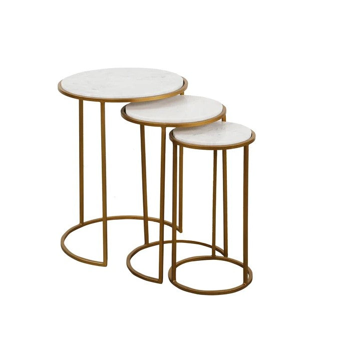 Marble Nest of Tables : White