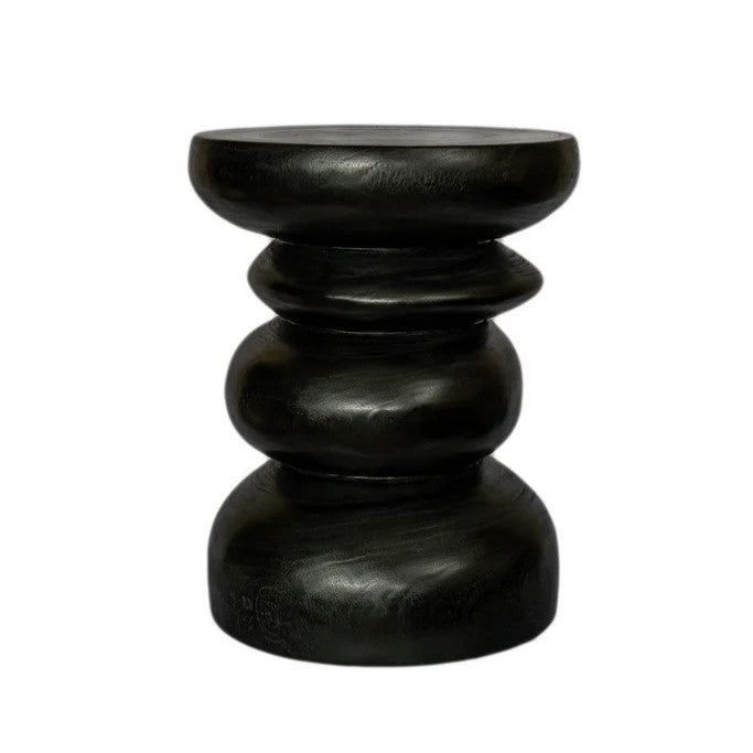 Stack Timber Sculptural Stool or Side Table : Black