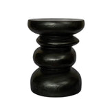 Stack Timber Sculptural Stool or Side Table : Black