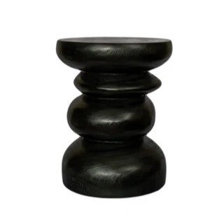 Stack Timber Sculptural Stool or Side Table : Black