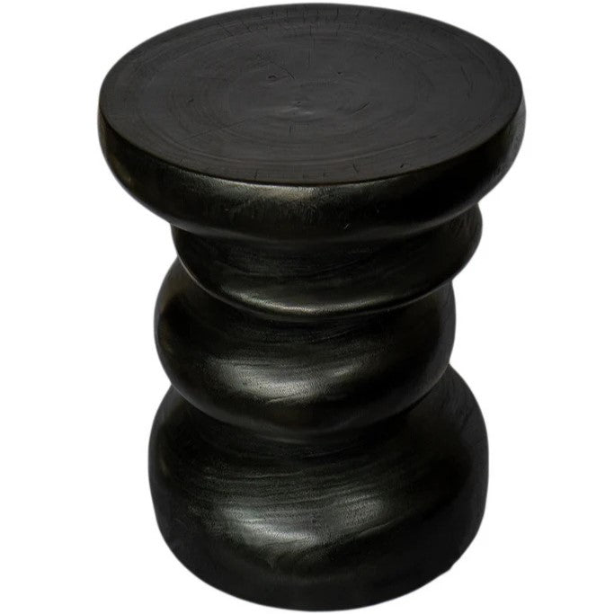 Stack Timber Sculptural Stool or Side Table : Black