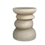 Stack Timber Sculptural Stool or Side Table : White Wash