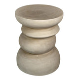 Stack Timber Sculptural Stool or Side Table : White Wash