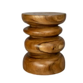 Stack Timber Sculptural Stool or Side Table : Natural