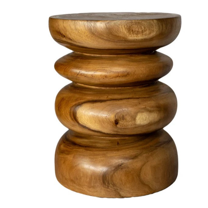 Stack Timber Sculptural Stool or Side Table : Natural