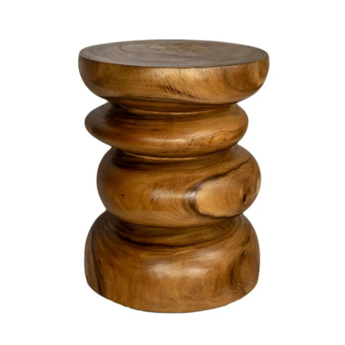 Stack Timber Sculptural Stool or Side Table : Natural