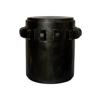Bantu Timber Sculptural Stool or Side Table : Black