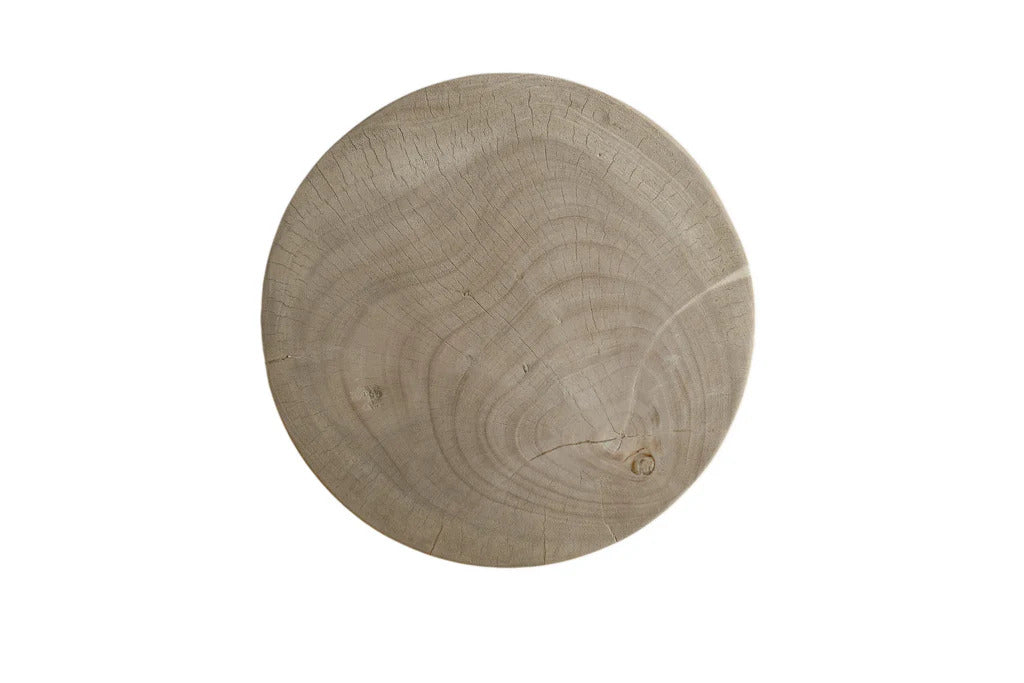 Bantu Timber Sculptural Stool or Side Table : White Wash